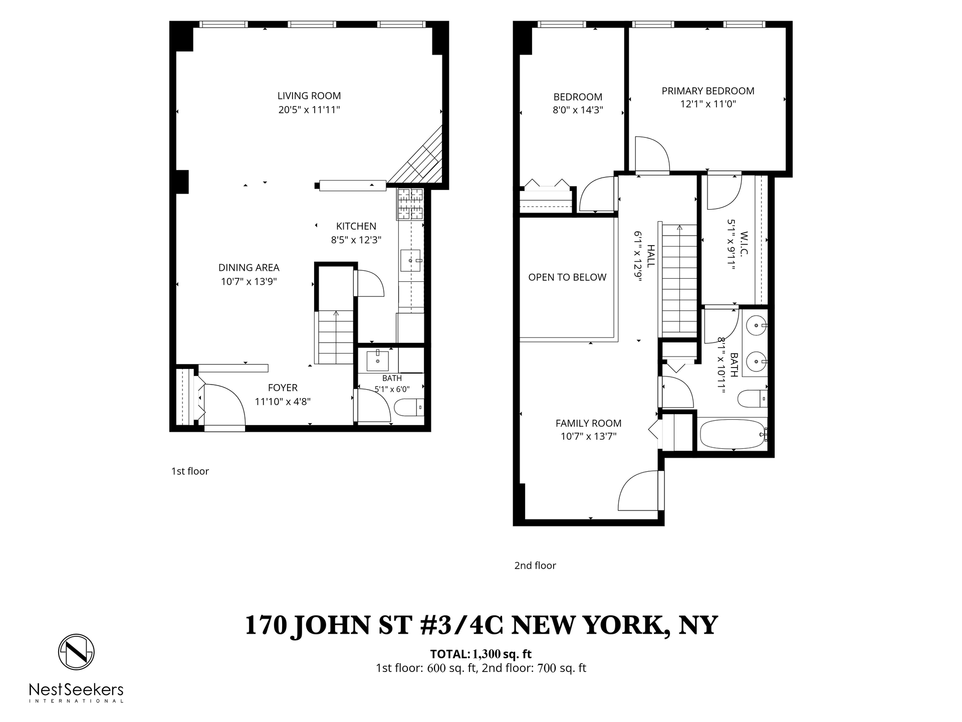 170 John Street 3/4C Financial District New York NY 10038