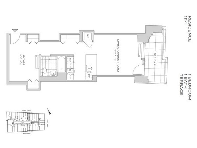 70 Pine Street, New York, NY, 10005 Studio for rent, apartment