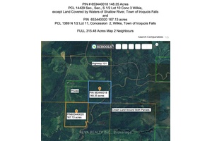 Near Mathesson, Ontario, lies 315 acres of forested Canadian Shield land with access off Highway 101 and or across Crown Land logging roads.
