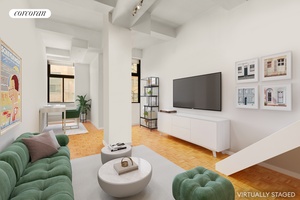 This fantastic oversized loft in Turtle Bay Towers has soaring high 12 foot ceilings and is almost 900 sq ft.