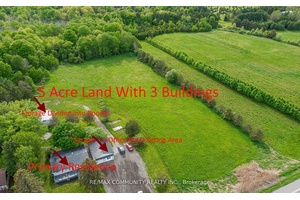Rare Opportunity 5 Acre Land With 3 Buildings Located Just South Of Port Perry !
