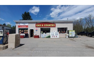 High visibility commercial property on Hwy 620 in Coe Hill featuring Non Branded gas station with double wall fiberglass 2022, C store, and pizza restaurant with full commercial.