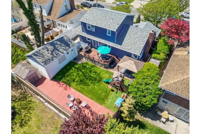 Aerial photo of backyard