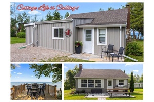 Check out this awesome waterfront leased land cottage featuring elevated panoramic lake views, spectacular sunsets, and brimming with rustic cottage charm.