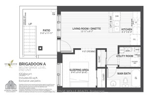 Welcome to Brigadoon A a stunning lower level 1 bedroom, 1 bathroom stacked townhome style condo, perfectly blending urban convenience with natural tranquility.