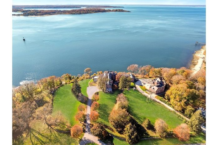 Drone / aerial view of a nearby body of water