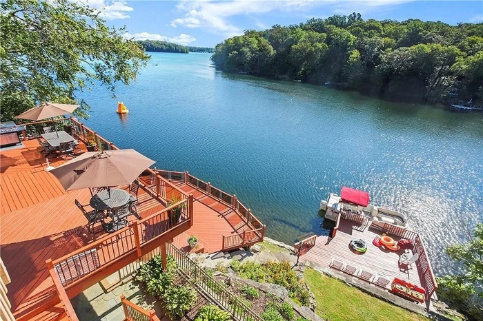 Aerial view of lake