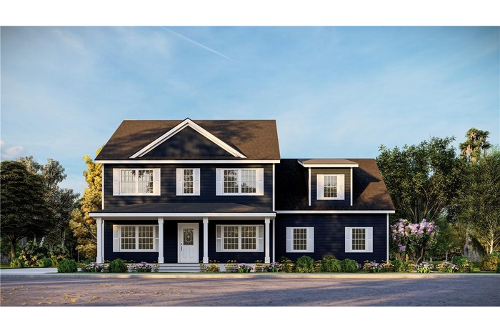 Colonial house featuring covered porch