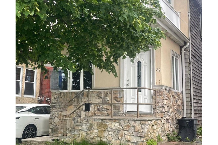 View of home's exterior featuring stone siding