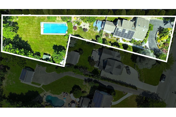 Aerial view of property's location with property boundaries highlighted