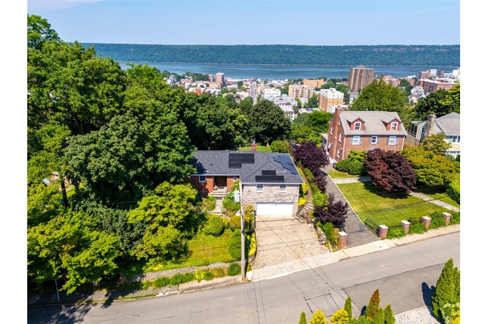 Drone / aerial view of a large body of water