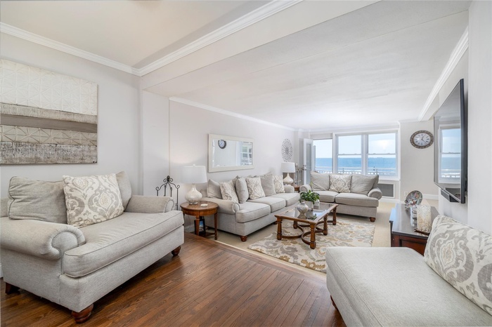 Foyer with large living area