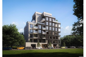 Unit 5F is a cozy 1 bedroom, 1 bathroom residence with a home office, offering 633 square feet of interior living space.
