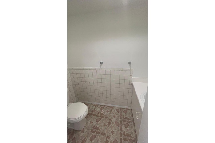 Bathroom with toilet and vanity