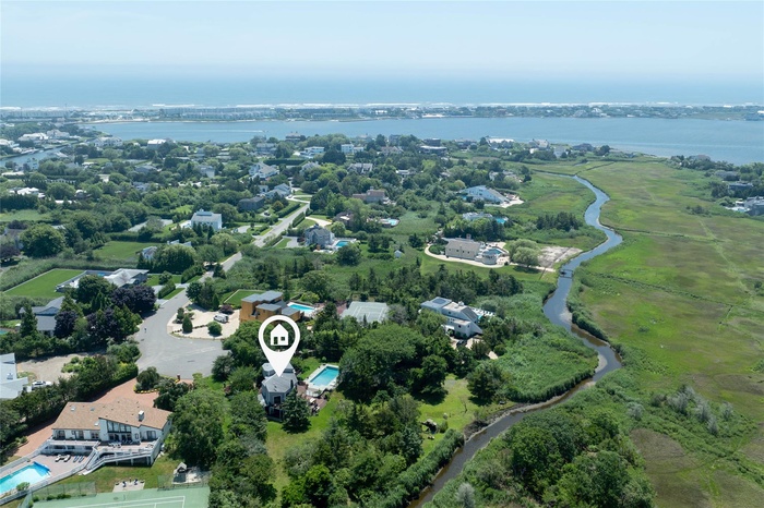 Aerial Showing Water Stream Path to Bay