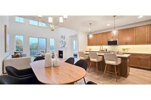 Complementing the well designed kitchen is an immense center island with a breakfast bar as well as plenty of counter and cabinet space, and a sizable walk in pantry.