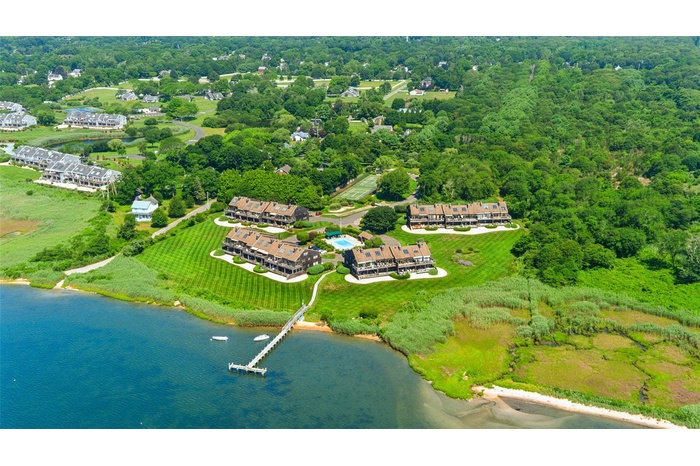 Aerial view of a large body of water