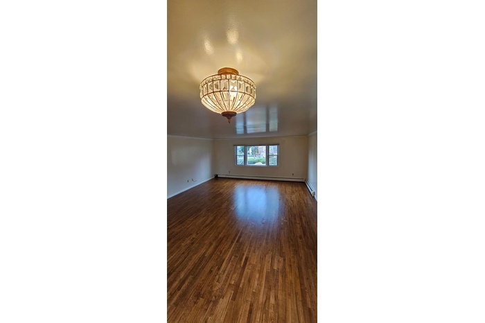 Unfurnished room with dark wood-style floors