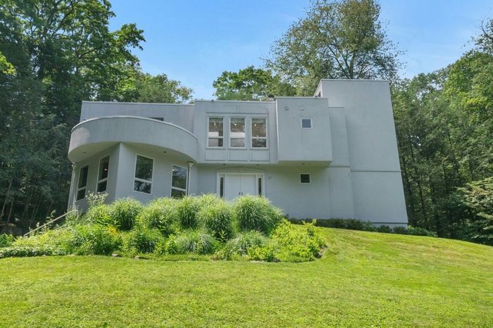Contemporary home with stucco siding