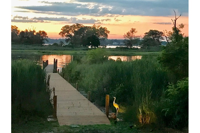 Dock with a water view