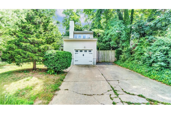 Garage with driveway