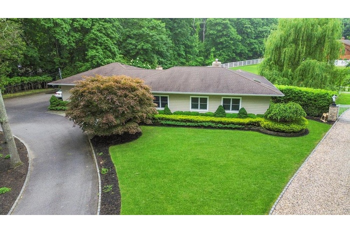 Aerial view of front of the house