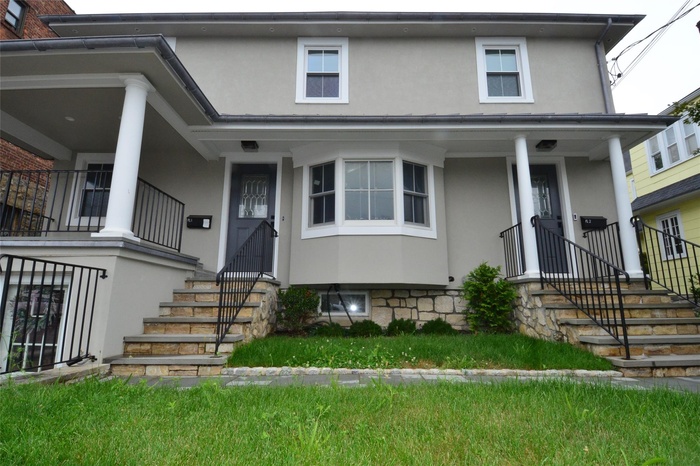 View of front of property with stucco siding and entry steps