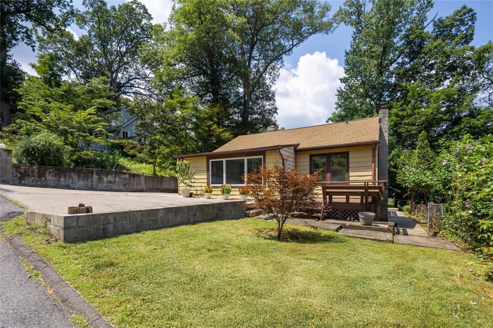 Front view of house with deck