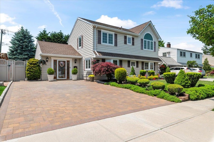 Double Wide Paver Driveway with Center Medallion
