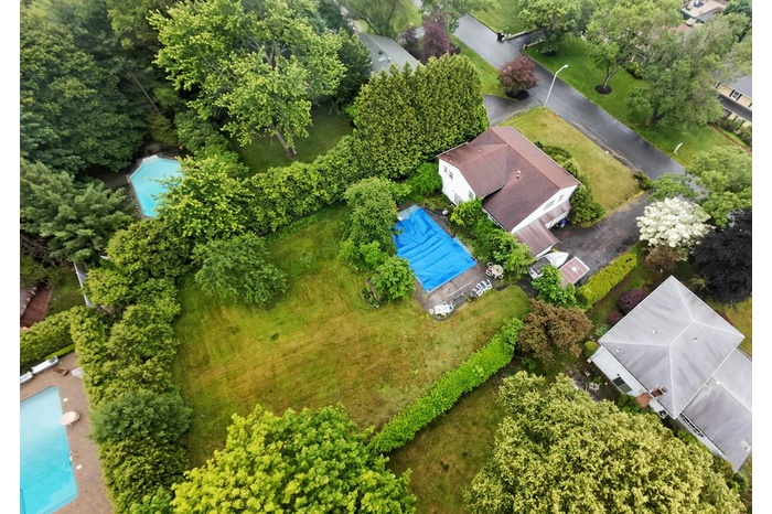 Drone / aerial view of a pool area