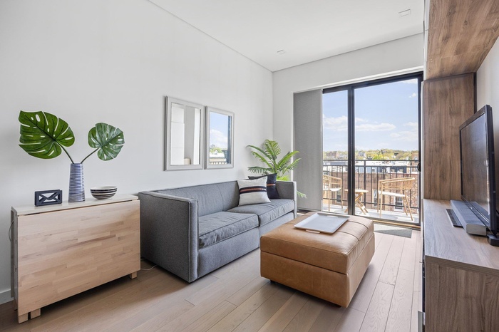 Living room featuring light wood finished floors