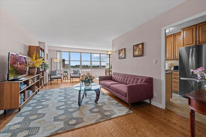Living room featuring wood finished floors
