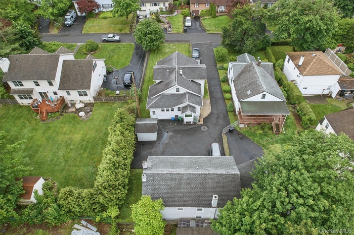 Aerial perspective of suburban area