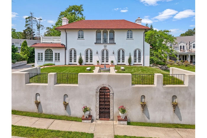 Shore Acres Mediterranean with water views, piazza, and a storied past.