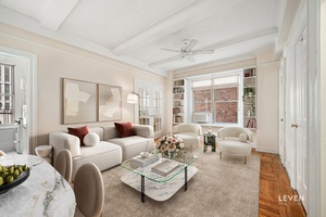 Nestled on a tree lined street, less than a block from both Central Park and Lincoln Center one bedroom in a beautifully maintained, prewar elevator co op, offering charming architectural ...