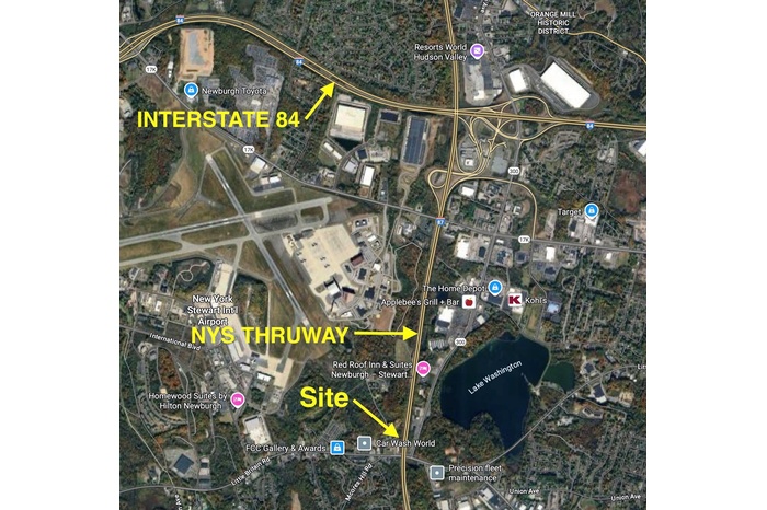 Aerial overview of property's location