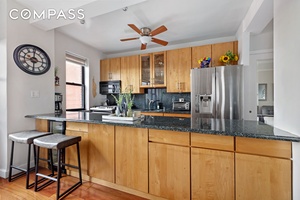 Residence 16E at The Opera is a beautifully renovated two bedroom, two bathroom home offering comfort, functionality, and open west facing views toward Central Park.