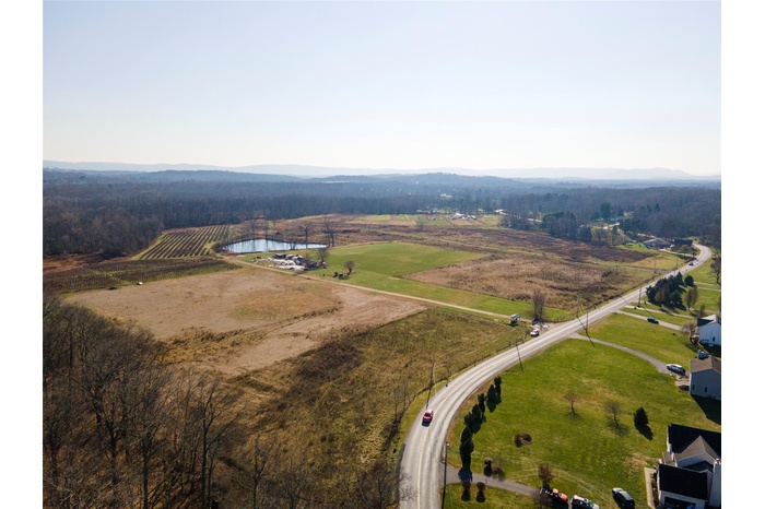 Aerial view of property's location with rural landscape
