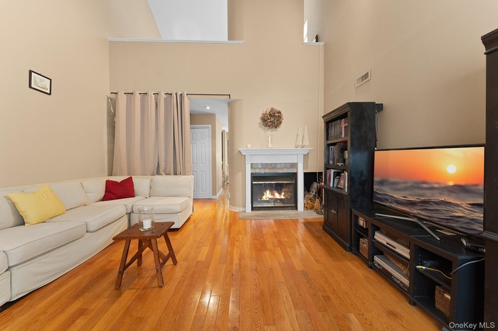 Living room with fireplace