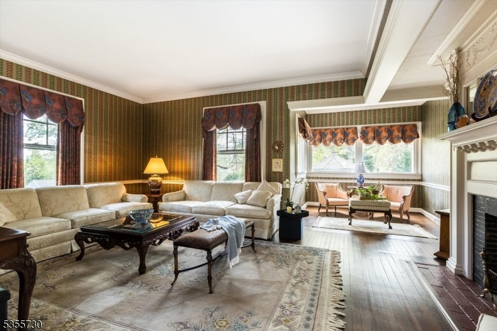 Living room with fireplace