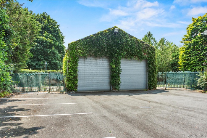 View of detached garage