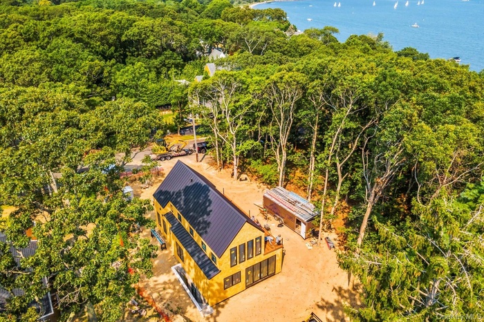 Drone / aerial view of a large body of water