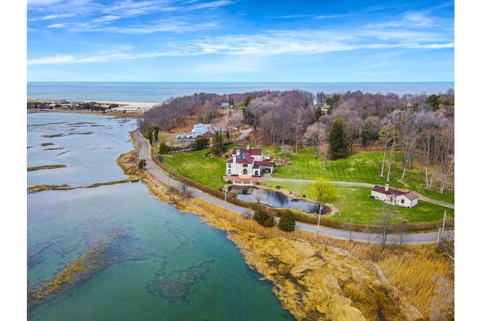 Drone / Aerial view Featuring Water Views of the Nissequogue River and LI Sound
