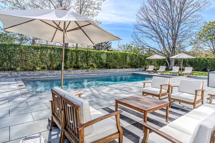 View of swimming pool with a patio, an outdoor hangout area, and a fenced backyard