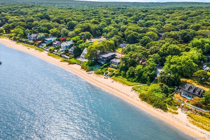 Aerial view of expansive coastline