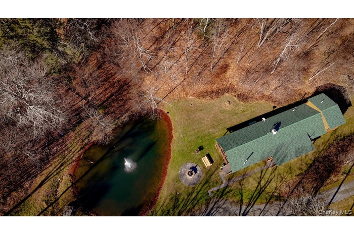 Aerial view of a large body of water