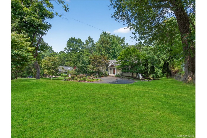 View of green lawn with view of scattered trees