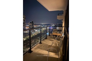 Furnished Brand New 9 Feet Ceilings, or unfurnished Unit Features A Massive Outdoor L Shaped Balcony, Spacious Open Concept W Laminate Flooring Throughout Living Dining.