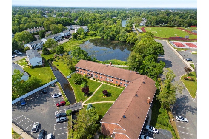 Drone / aerial view of a nearby body of water