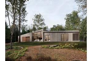 To be built Perfectly sized upstate retreat, Zenith integrates seamlessly with its bucolic setting, minutes from Rhinebeck village.